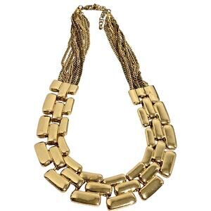 Gold multistrand chain necklace chunky choker collar runway Y2K vintage jewelry